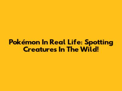 Pokémon In Real Life: Spotting Creatures In The Wild!
