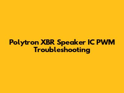 Polytron XBR Speaker IC PWM Troubleshooting