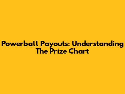 Powerball Payouts: Understanding The Prize Chart