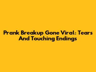 Prank Breakup Gone Viral: Tears And Touching Endings