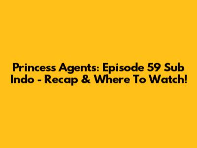 Princess Agents: Episode 59 Sub Indo - Recap & Where To Watch!