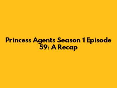 Princess Agents Season 1 Episode 59: A Recap