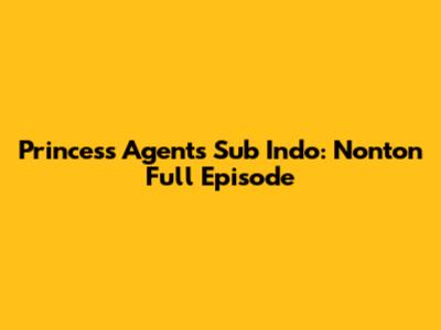 Princess Agents Sub Indo: Nonton Full Episode