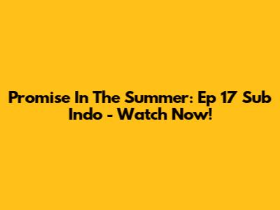 Promise In The Summer: Ep 17 Sub Indo - Watch Now!