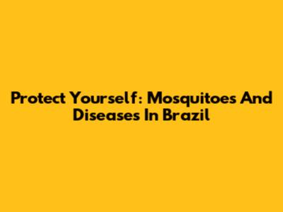 Protect Yourself: Mosquitoes And Diseases In Brazil