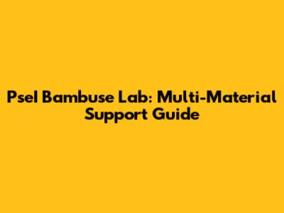 PseI Bambuse Lab: Multi-Material Support Guide