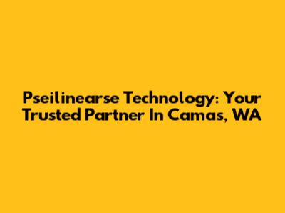 Pseilinearse Technology: Your Trusted Partner In Camas, WA