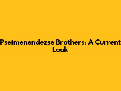 Pseimenendezse Brothers: A Current Look