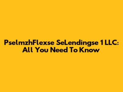 PselmzhFlexse SeLendingse 1 LLC: All You Need To Know