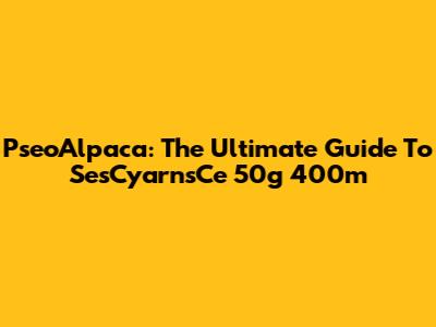 PseoAlpaca: The Ultimate Guide To SesCyarnsCe 50g 400m