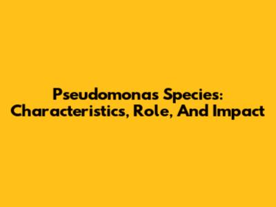 Pseudomonas Species: Characteristics, Role, And Impact