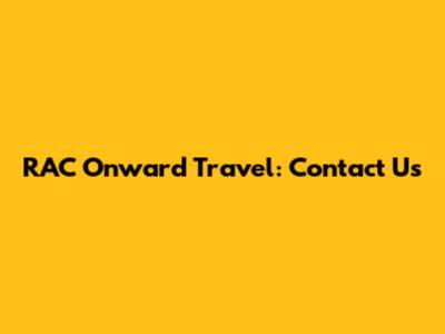 RAC Onward Travel: Contact Us