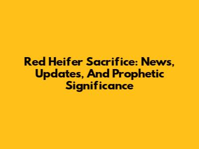Red Heifer Sacrifice: News, Updates, And Prophetic Significance