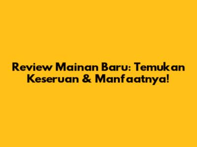 Review Mainan Baru: Temukan Keseruan & Manfaatnya!