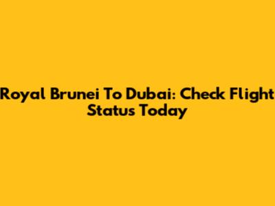 Royal Brunei To Dubai: Check Flight Status Today