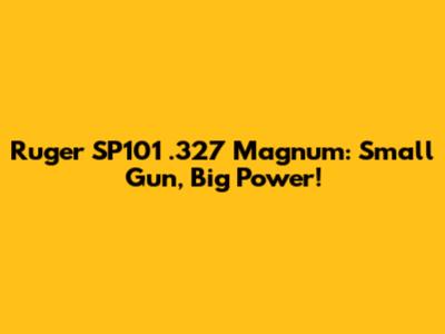 Ruger SP101 .327 Magnum: Small Gun, Big Power!