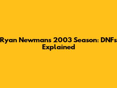 Ryan Newman's 2003 Season: DNFs Explained