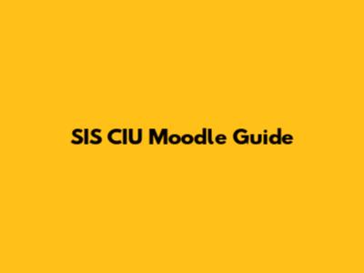 SIS CIU Moodle Guide