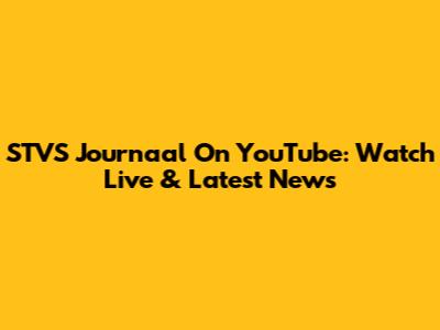 STVS Journaal On YouTube: Watch Live & Latest News