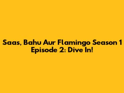 Saas, Bahu Aur Flamingo Season 1 Episode 2: Dive In!