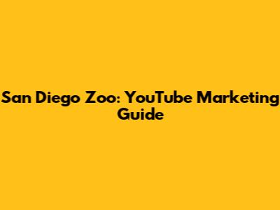San Diego Zoo: YouTube Marketing Guide