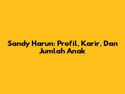 Sandy Harun: Profil, Karir, Dan Jumlah Anak