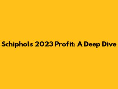 Schiphol's 2023 Profit: A Deep Dive