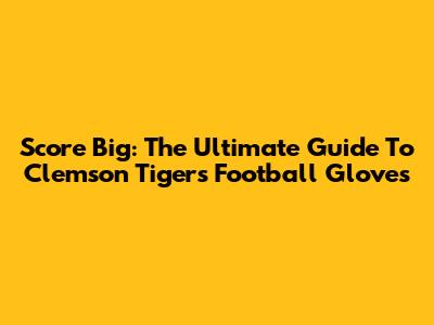 Score Big: The Ultimate Guide To Clemson Tigers Football Gloves