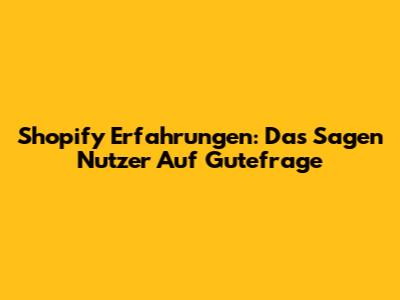 Shopify Erfahrungen: Das Sagen Nutzer Auf Gutefrage