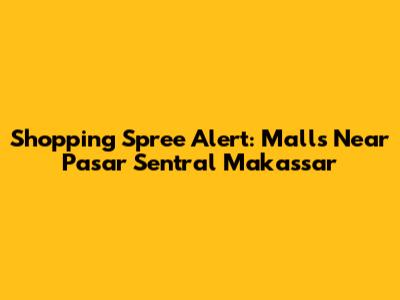 Shopping Spree Alert: Malls Near Pasar Sentral Makassar