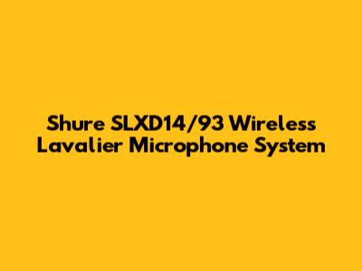 Shure SLXD14/93 Wireless Lavalier Microphone System