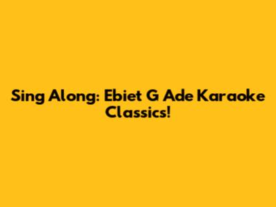 Sing Along: Ebiet G Ade Karaoke Classics!