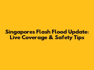 Singapore's Flash Flood Update: Live Coverage & Safety Tips