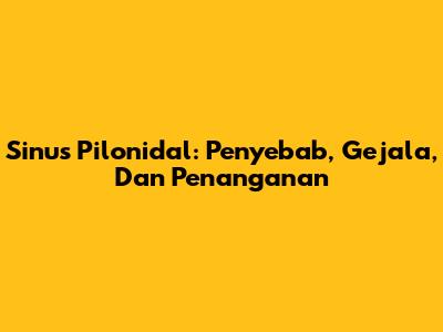 Sinus Pilonidal: Penyebab, Gejala, Dan Penanganan