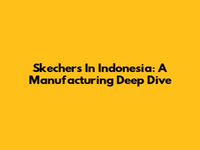 Skechers In Indonesia: A Manufacturing Deep Dive