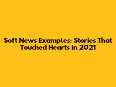 Soft News Examples: Stories That Touched Hearts In 2021