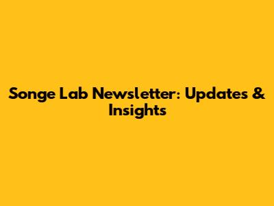 Songe Lab Newsletter: Updates & Insights