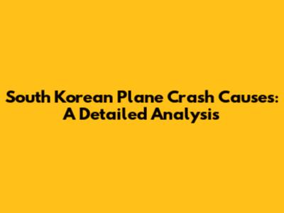 South Korean Plane Crash Causes: A Detailed Analysis