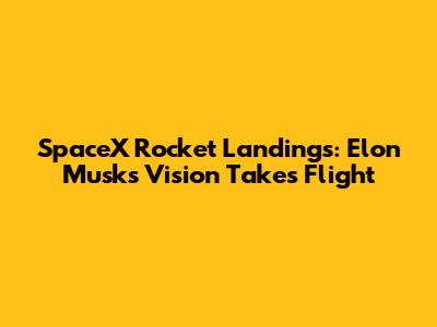 SpaceX Rocket Landings: Elon Musk's Vision Takes Flight