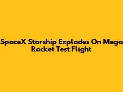 SpaceX Starship Explodes On Mega Rocket Test Flight