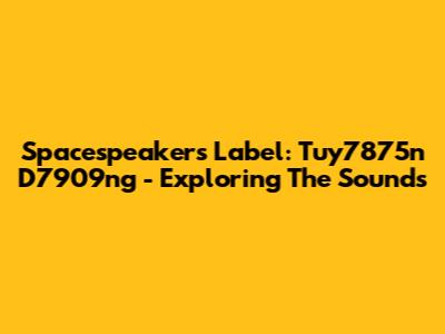Spacespeakers Label: Tuy7875n D7909ng - Exploring The Sounds