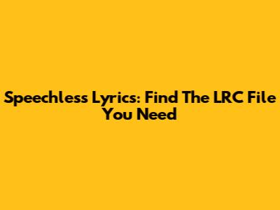Speechless Lyrics: Find The LRC File You Need