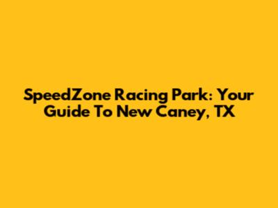 SpeedZone Racing Park: Your Guide To New Caney, TX