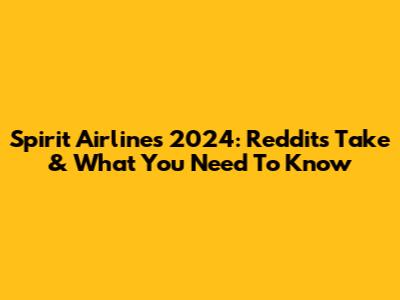 Spirit Airlines 2024: Reddit's Take & What You Need To Know