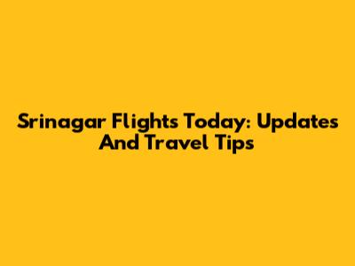Srinagar Flights Today: Updates And Travel Tips