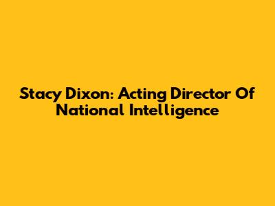 Stacy Dixon: Acting Director Of National Intelligence