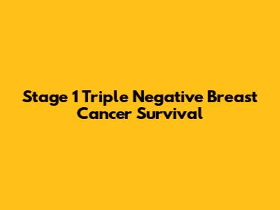 Stage 1 Triple Negative Breast Cancer Survival