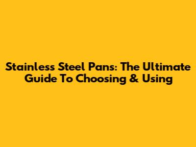 Stainless Steel Pans: The Ultimate Guide To Choosing & Using
