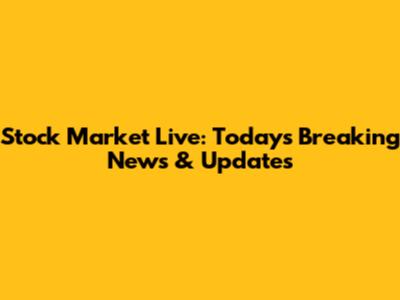 Stock Market Live: Today's Breaking News & Updates