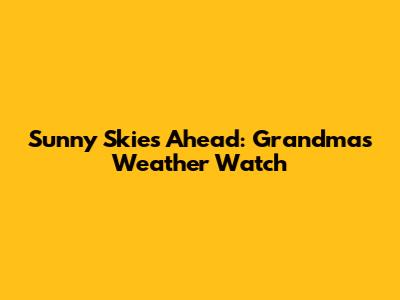 Sunny Skies Ahead: Grandma's Weather Watch